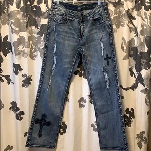 Cowgirl Tuff Distressed Jeans